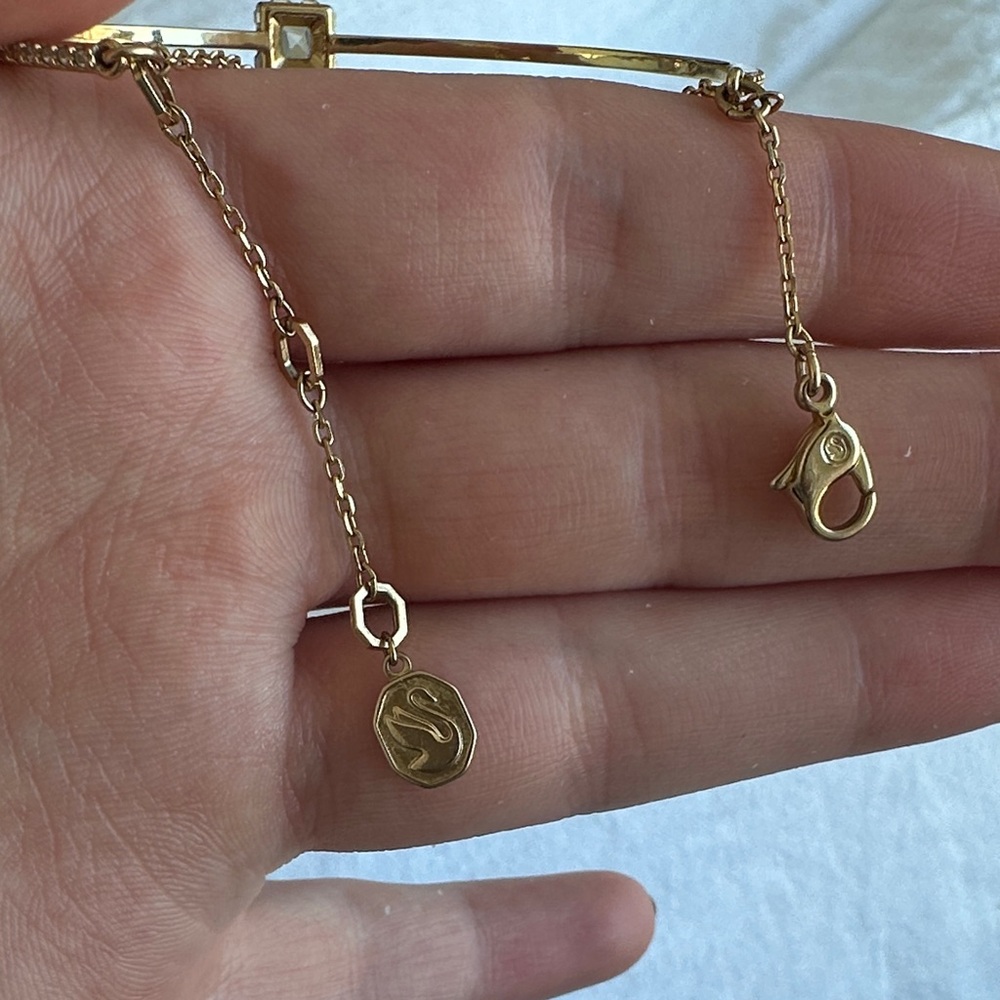 SWAROVSKI 5662924 Gold Green Multi Chain Stilla Bangle Bracelet - Picture 5 of 5